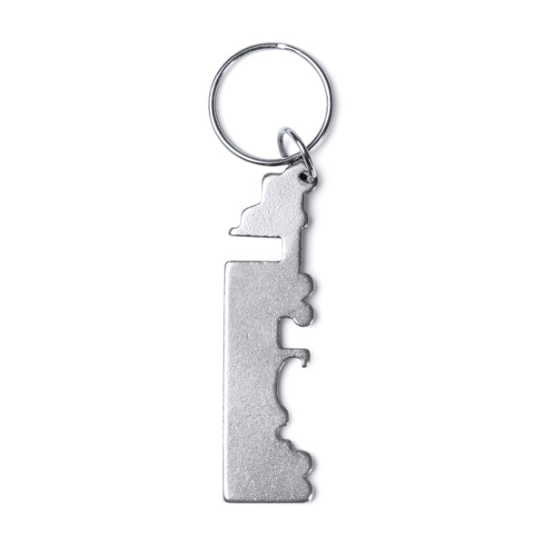 Stamina Brebel recycled aluminium keyring in silver, ready for laser engraving