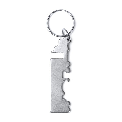 Stamina Brebel recycled aluminium keyring in silver, ready for laser engraving