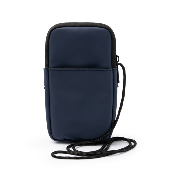 Stamina Seul PU leather phone holder in navy blue, ready for logo printing