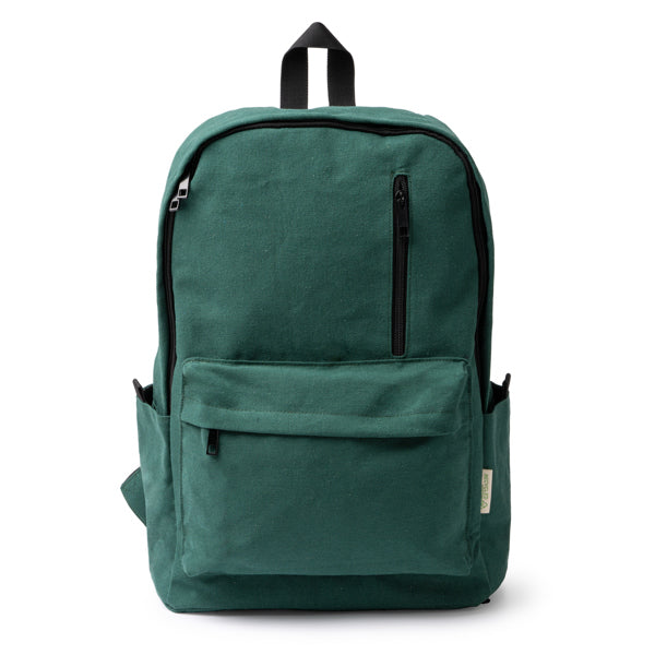 Stamina Hudson recycled cotton backpack in dark green, ready for logo printing