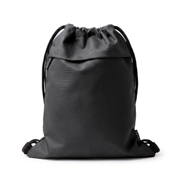 Stamina Empire PU leather and polyester rope backpack in black, ready for logo printing