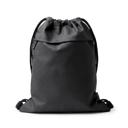 Stamina Empire PU leather and polyester rope backpack in black, ready for logo printing