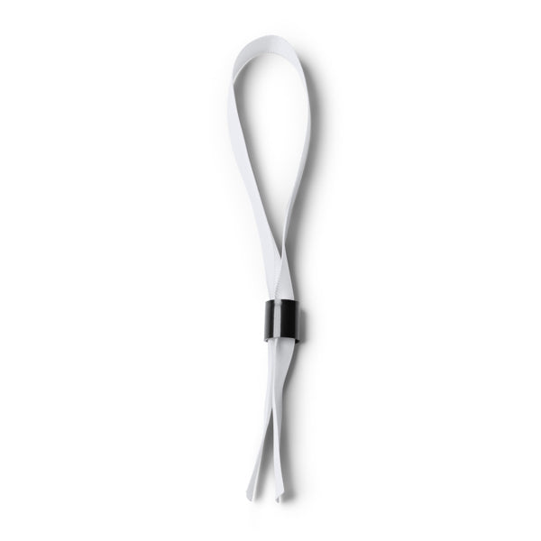 Stamina Rave adjustable polyester bracelet in white, ready for logo printing