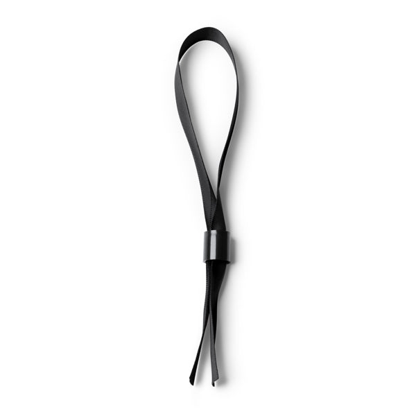 Stamina Rave adjustable polyester bracelet in black, ready for logo printing