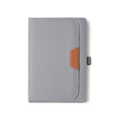 Stamina Bela RPET and PU notebook A5 in grey, ready for logo printing