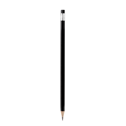 Stamina Tralem round wooden pencil in black, ready for logo printing
