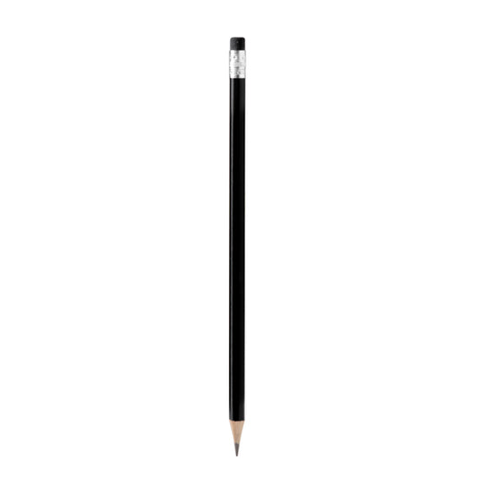 Stamina Tralem round wooden pencil in black, ready for logo printing