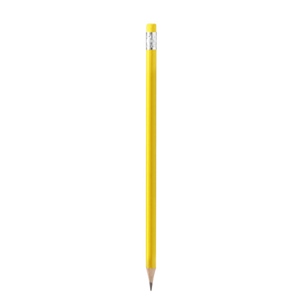 Stamina Tralem round wooden pencil in yellow, ready for logo printing