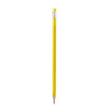 Stamina Tralem round wooden pencil in yellow, ready for logo printing