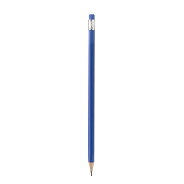 Stamina Tralem round wooden pencil in royal blue, ready for logo printing