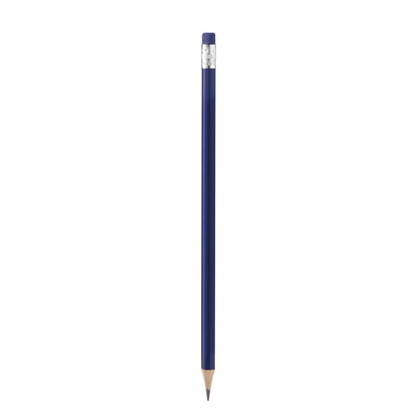 Stamina Tralem round wooden pencil in navy blue, ready for logo printing