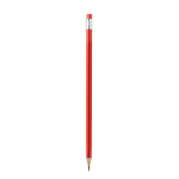 Stamina Tralem round wooden pencil in red, ready for logo printing