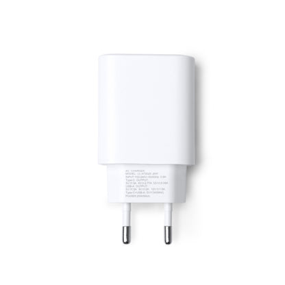 Stamina Tanky recycled ABS charger in white, ready for logo printing