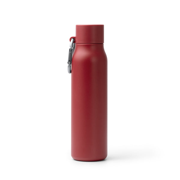 Stamina Cubel recycled stainless steel vacuum flask in dark red, ready for laser engraving