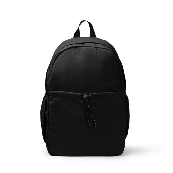 Stamina Lugo soft nylon backpack in black, ready for logo printing