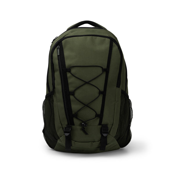 Stamina Donker 600D polyester sports backpack in dark green, ready for logo printing
