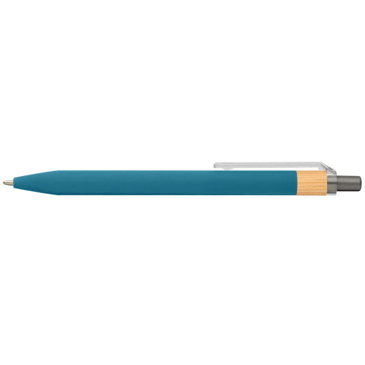 Reborn Recycled ABS Bamboo Pen promotional pen in teal printed with your company logo
