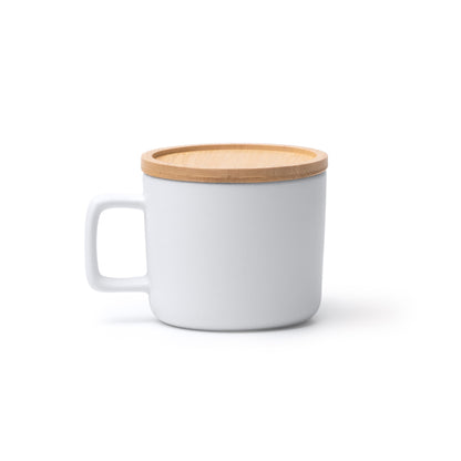 Stamina Molok ceramicbamboo mug 350 ml in white, ready for laser engraving