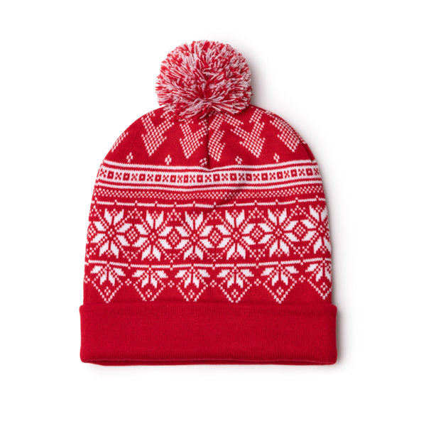 Stamina Redwin acrylic beanie in red, ready for embroidery