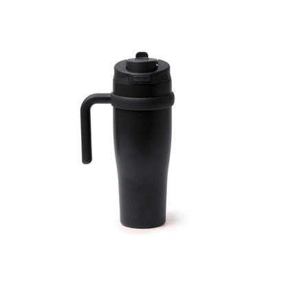 Stamina Kalam recycled stainless steel thermal cup 900 ml in black, ready for laser engraving