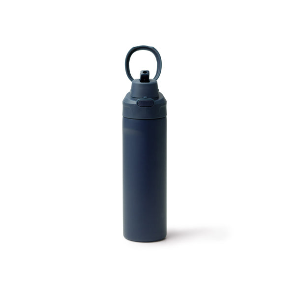 Stamina Kelis recycled stainless steel vacuum flask in navy blue, ready for laser engraving