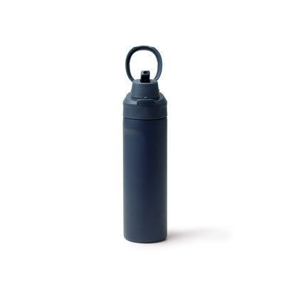 Stamina Kelis recycled stainless steel vacuum flask in navy blue, ready for laser engraving
