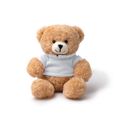 Stamina Jazz polyester plush teddy bear in white, ready for logo printing