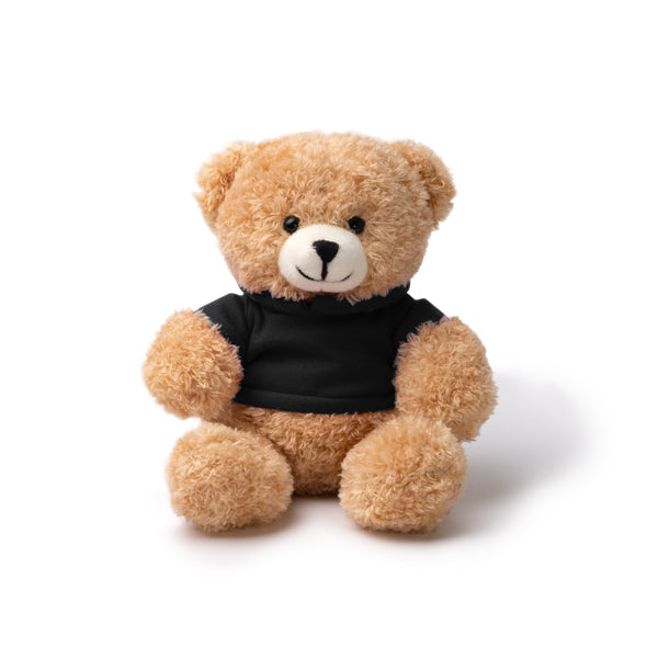 Stamina Jazz polyester plush teddy bear in black, ready for logo printing