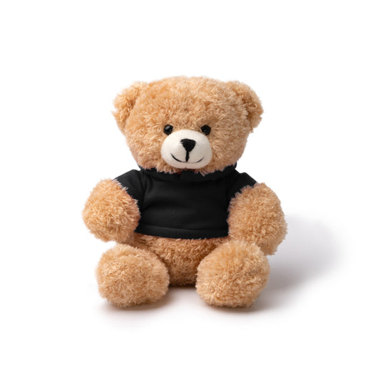 Stamina Jazz polyester plush teddy bear in black, ready for logo printing