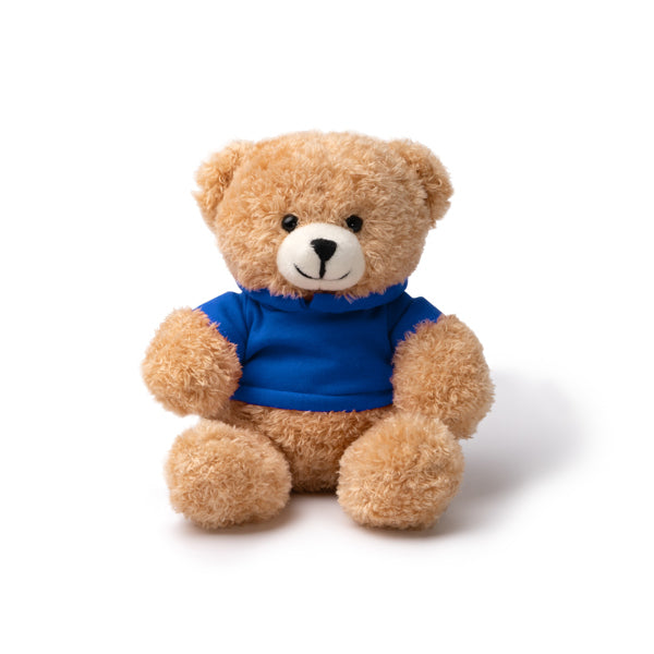 Stamina Jazz polyester plush teddy bear in royal blue, ready for logo printing
