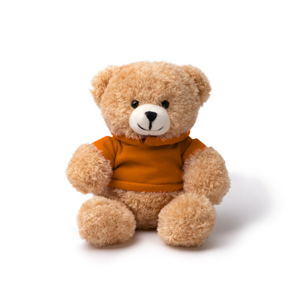 Stamina Jazz polyester plush teddy bear in orange, ready for logo printing
