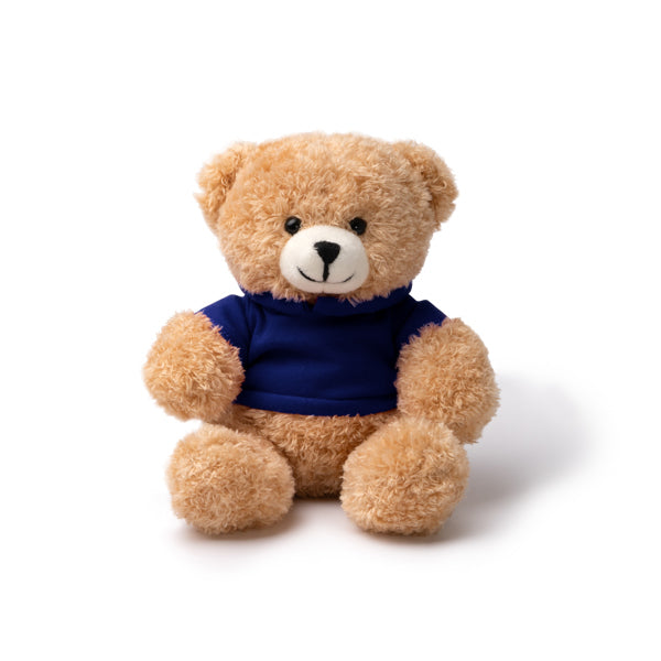 Stamina Jazz polyester plush teddy bear in navy blue, ready for logo printing
