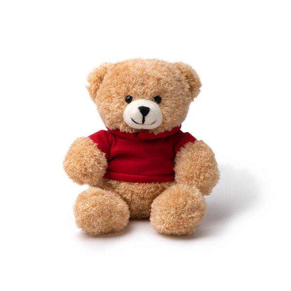 Stamina Jazz polyester plush teddy bear in red, ready for logo printing
