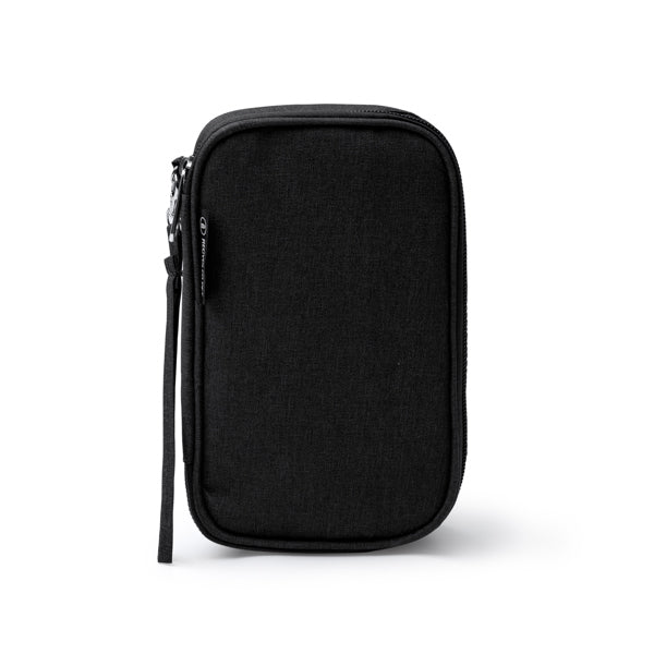 Stamina Loky RPET travel organiser in black, ready for logo printing