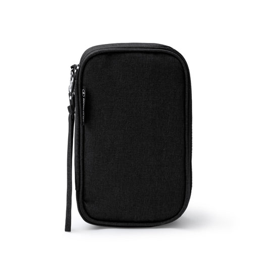 Stamina Loky RPET travel organiser in black, ready for logo printing