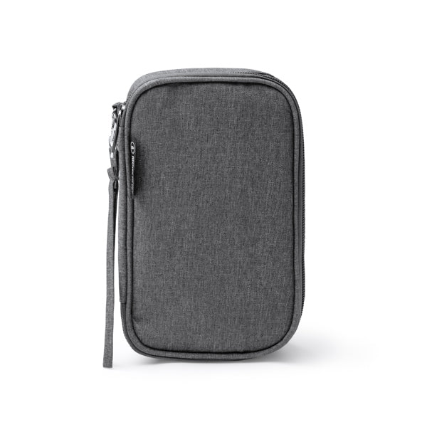 Stamina Loky RPET travel organiser in heather grey, ready for logo printing
