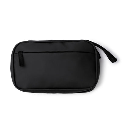 Stamina Dulac PU leather travel organiser in black, ready for logo printing