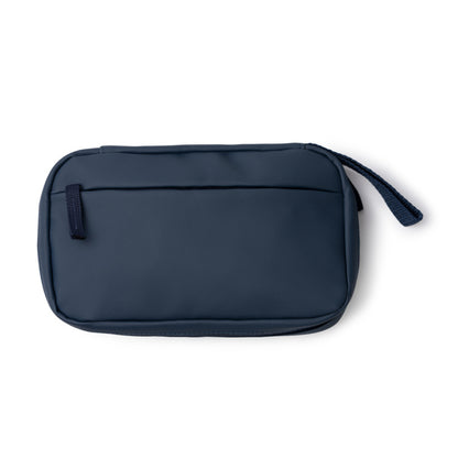Stamina Dulac PU leather travel organiser in navy blue, ready for logo printing