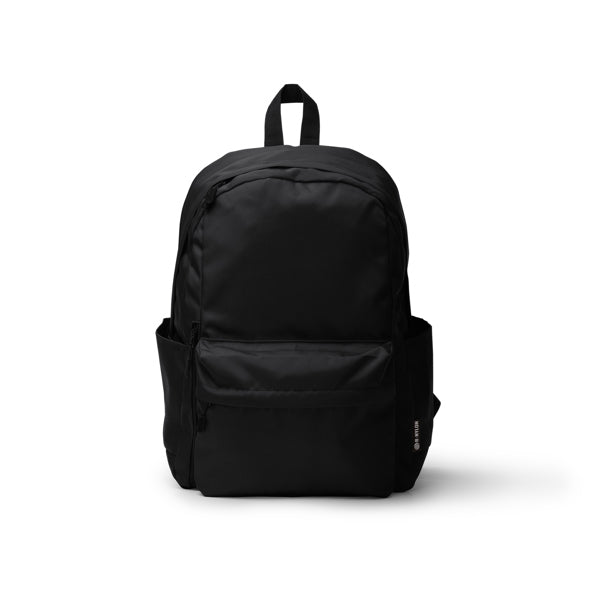 Stamina Tomin 420D recycled nylon backpack in black, ready for logo printing
