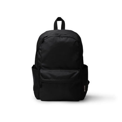 Stamina Tomin 420D recycled nylon backpack in black, ready for logo printing