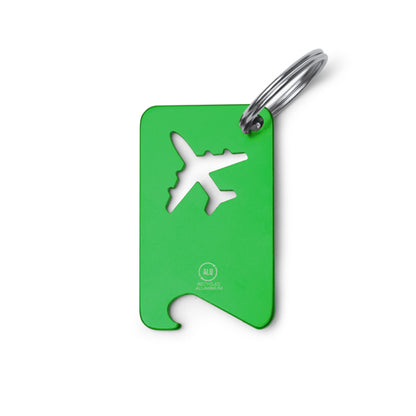 Stamina Flapik recycled aluminium keyring in fern green, ready for laser engraving