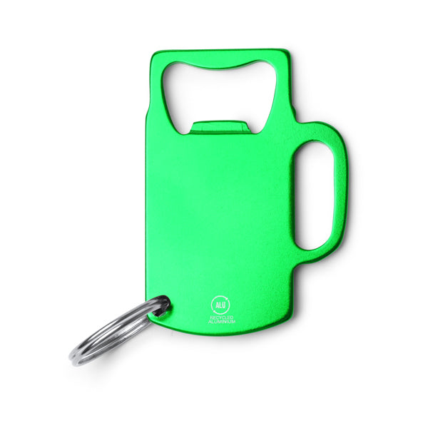 Stamina Artois recycled aluminium keyring in fern green, ready for laser engraving