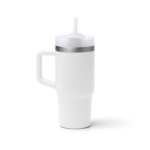 Stamina Gotex recycled stainless steel mug 400 ml in white, ready for laser engraving