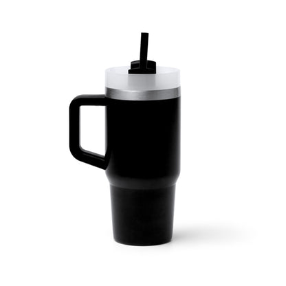 Stamina Gotex recycled stainless steel mug 400 ml in black, ready for laser engraving