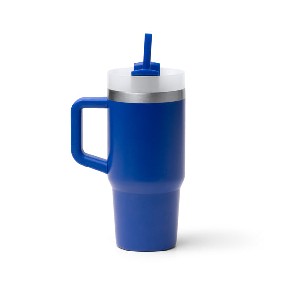 Stamina Gotex recycled stainless steel mug 400 ml in royal blue, ready for laser engraving