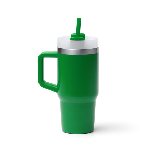Stamina Gotex recycled stainless steel mug 400 ml in fern green, ready for laser engraving