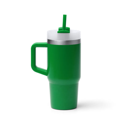 Stamina Gotex recycled stainless steel mug 400 ml in fern green, ready for laser engraving