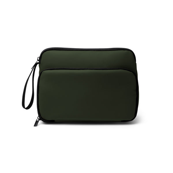 Stamina Ronda PU leather toiletry bag in dark green, ready for logo printing