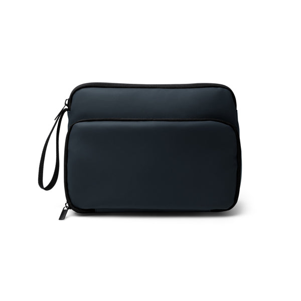 Stamina Ronda PU leather toiletry bag in navy blue, ready for logo printing
