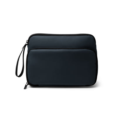 Stamina Ronda PU leather toiletry bag in navy blue, ready for logo printing
